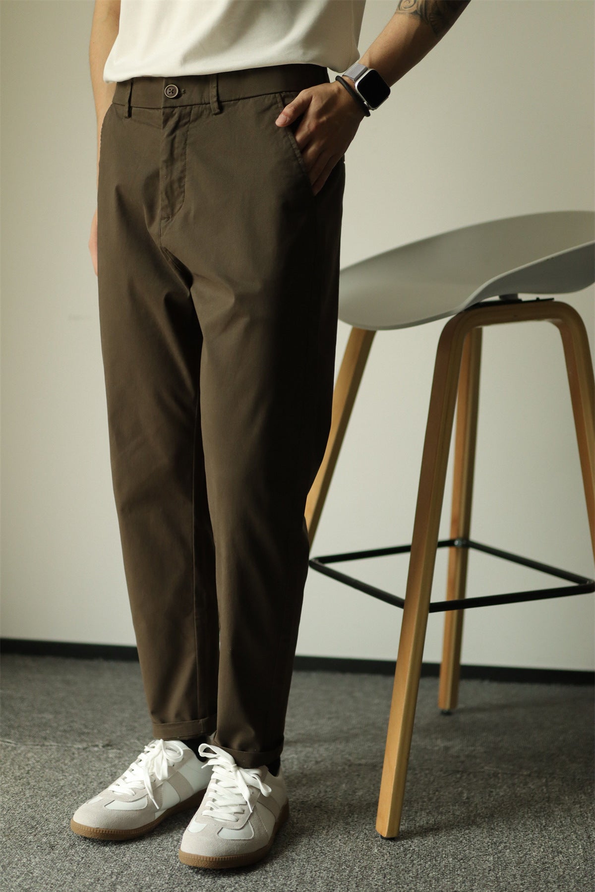Men's Slim-fit Cropped Trousers