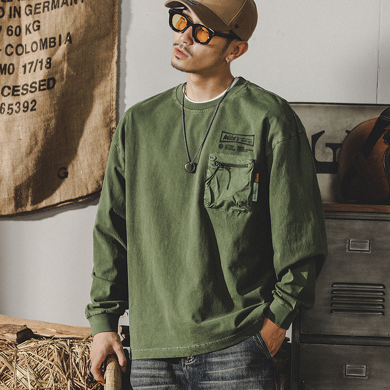 Retro Cotton Long-sleeved T-shirt