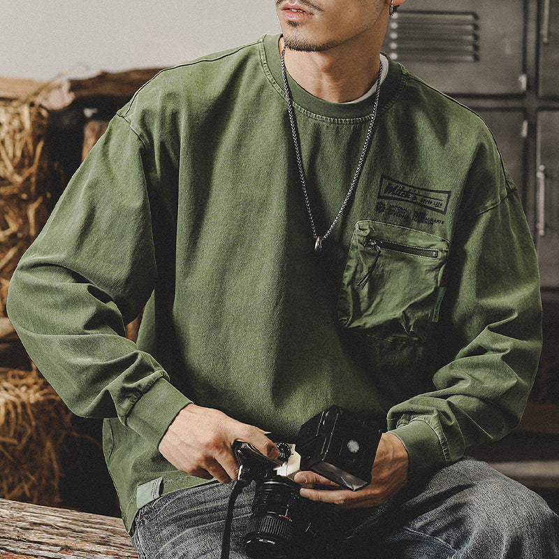 Retro Cotton Long-sleeved T-shirt