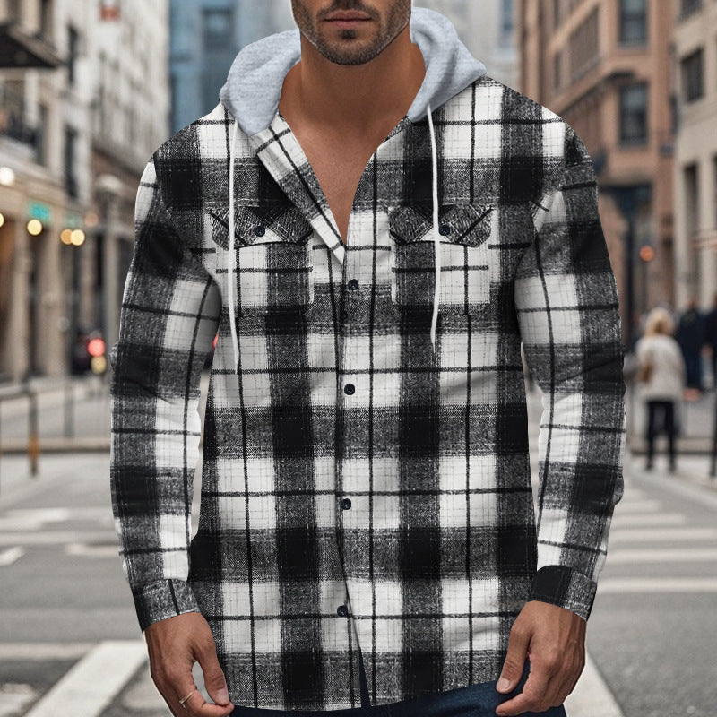 Autumn And Winter Men's Plaid Shirt