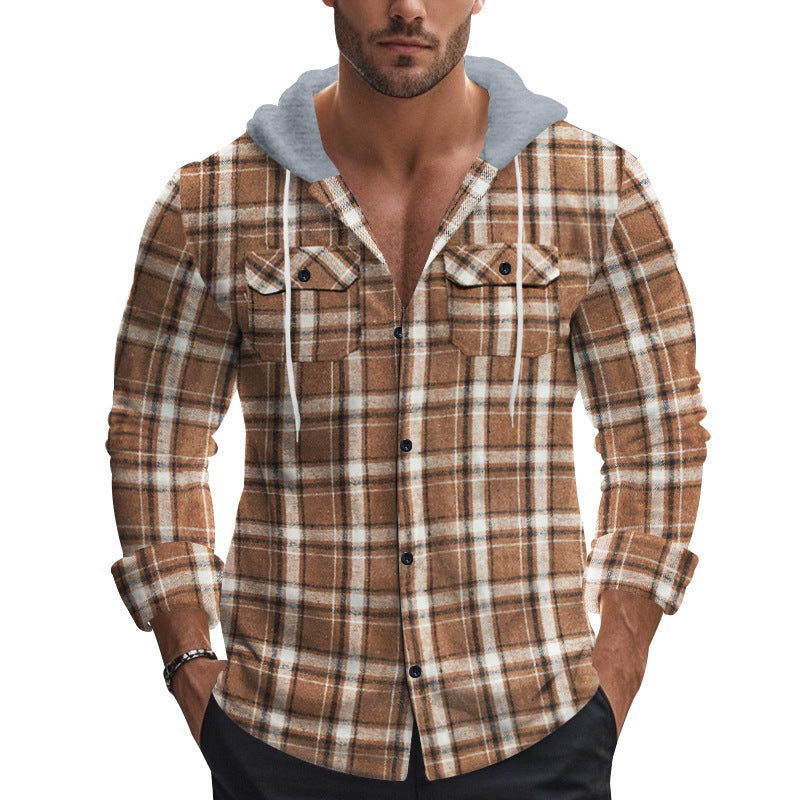 Autumn And Winter Men's Plaid Shirt