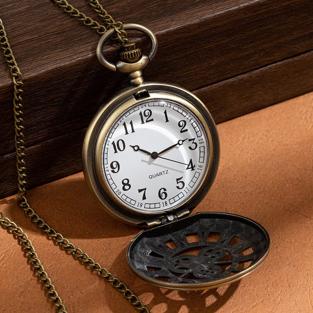 Hollow Bronze Mechanical Pocket Watch