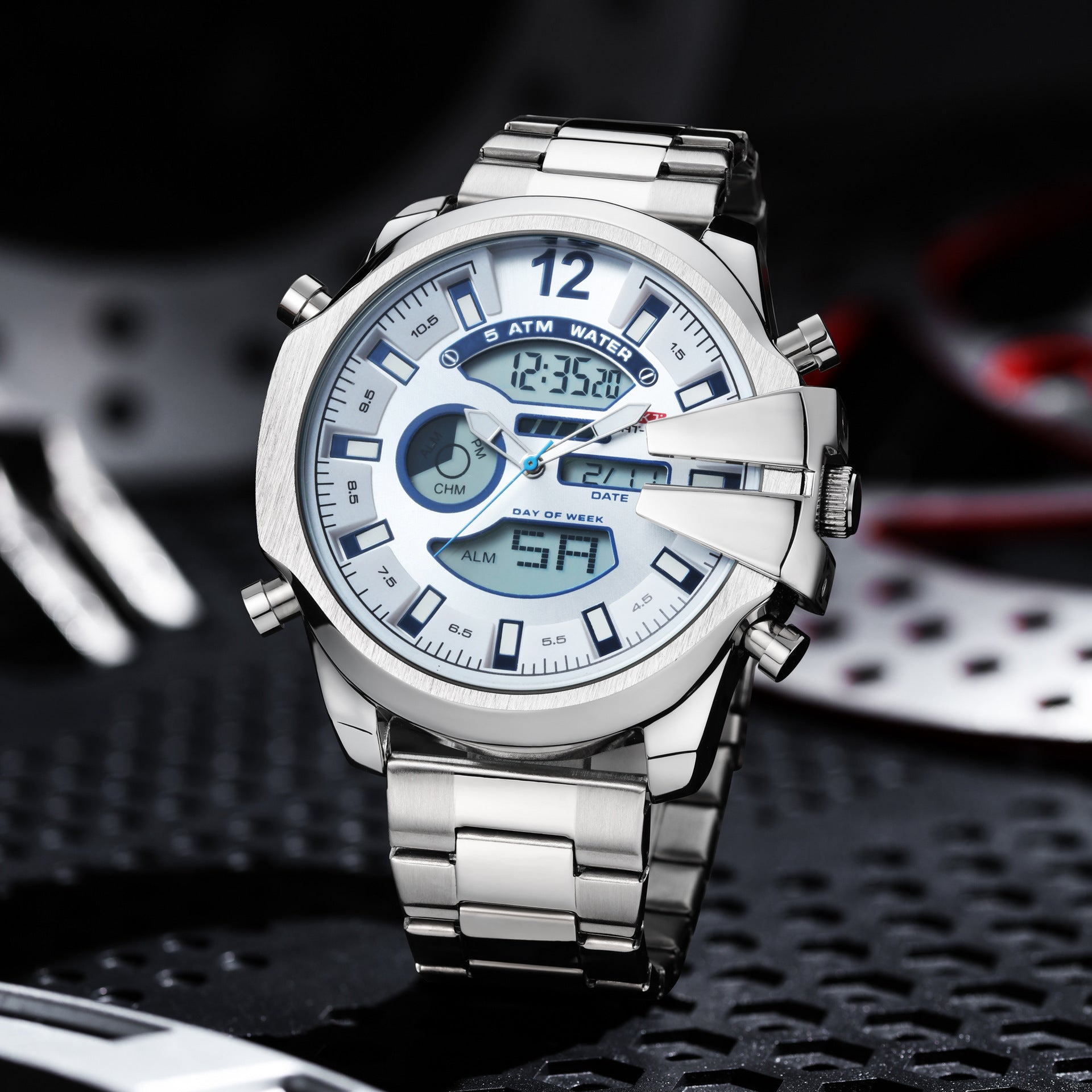 Led Sports Steel Watch Waterproof