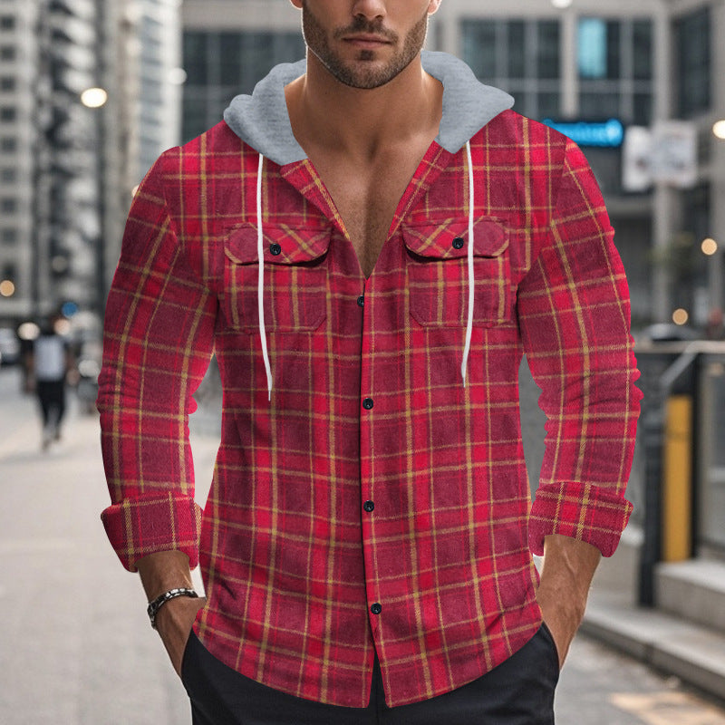 Autumn And Winter Men's Plaid Shirt