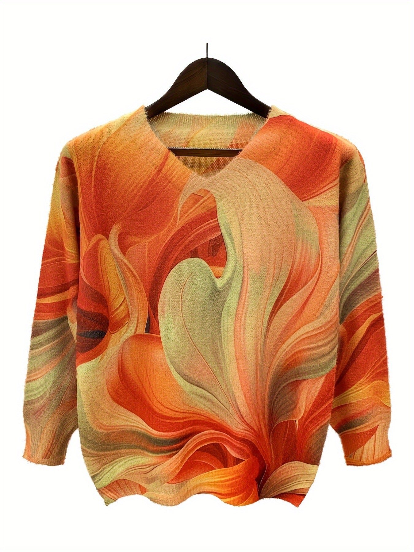 Printed Long Sleeve Sweaters