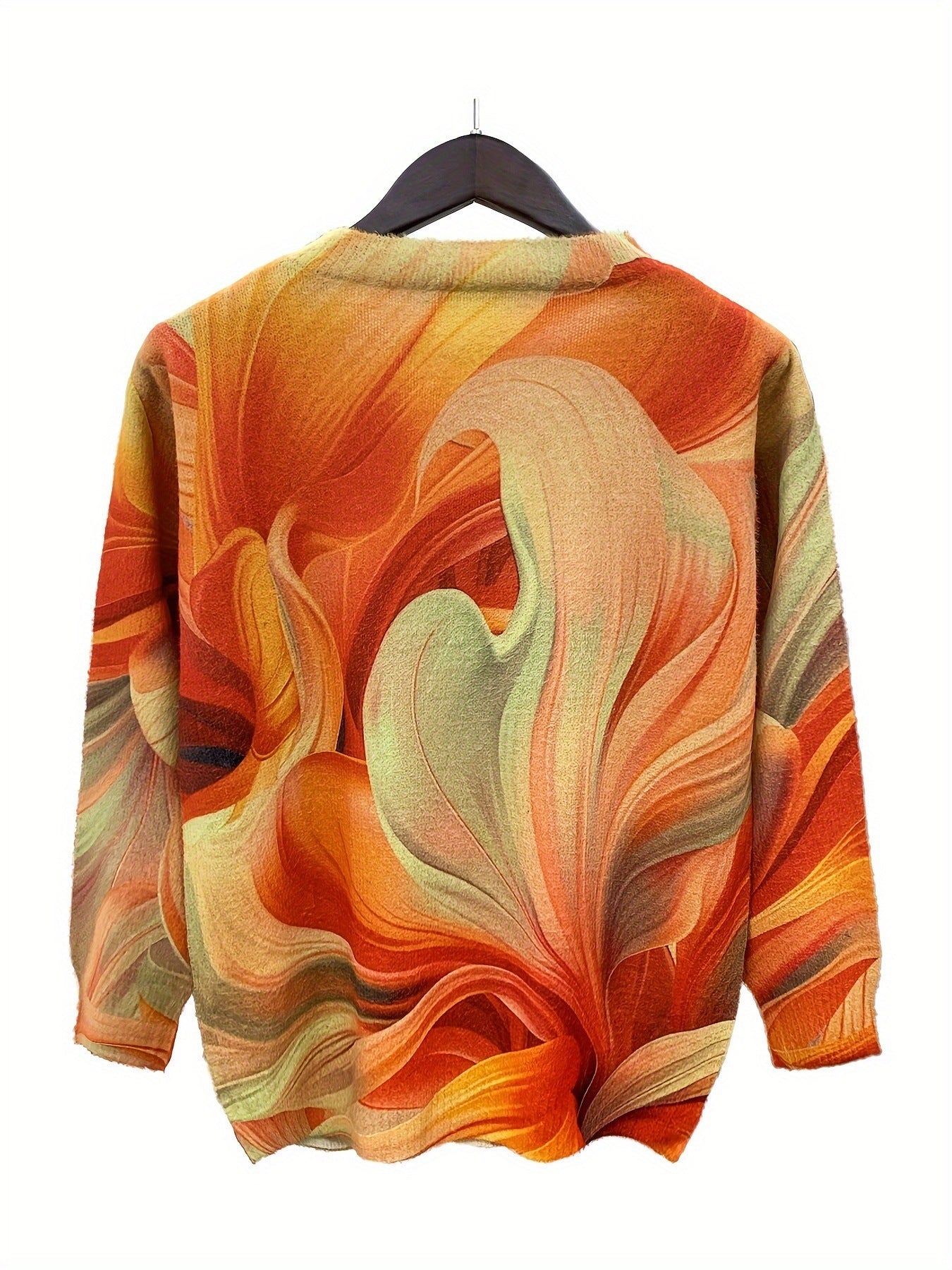 Printed Long Sleeve Sweaters