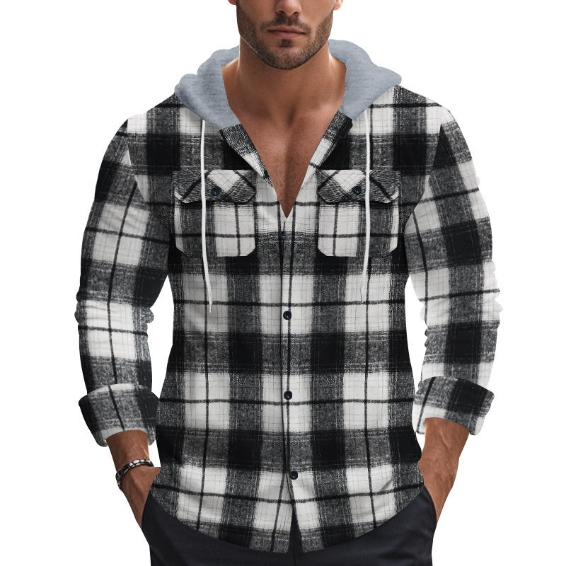 Autumn And Winter Men's Plaid Shirt